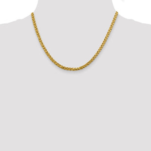 14K Semi-Solid Diamond-cut Wheat with Lobster Clasp Chain (Style BC185-18)
