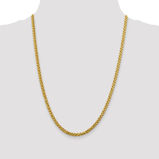 14K Semi-Solid Diamond-cut Wheat with Lobster Clasp Chain (Style BC185-24)