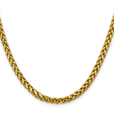 14K Semi-Solid Diamond-cut Wheat with Lobster Clasp Chain, 18 x 5mm