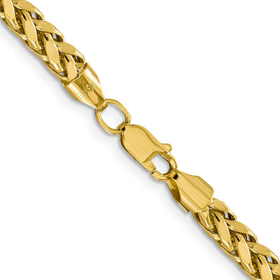 14K Semi-Solid Diamond-cut Wheat with Lobster Clasp Chain, 18 x 5mm