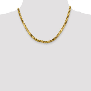 14K Semi-Solid Diamond-cut Wheat with Lobster Clasp Chain (Style BC186-18)