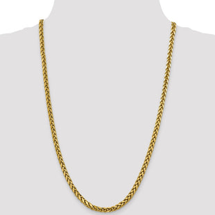 14K Semi-Solid Diamond-cut Wheat with Lobster Clasp Chain (Style BC186-26)
