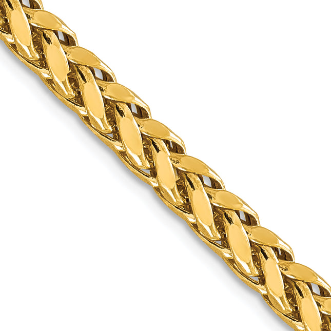 14K Semi-Solid Diamond-cut Wheat with Lobster Clasp Chain, 18 x 5mm