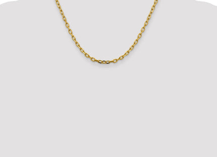 14K Semi-Solid Diamond-cut Open Link Cable with Lobster Clasp Chain (Style BC187-18)