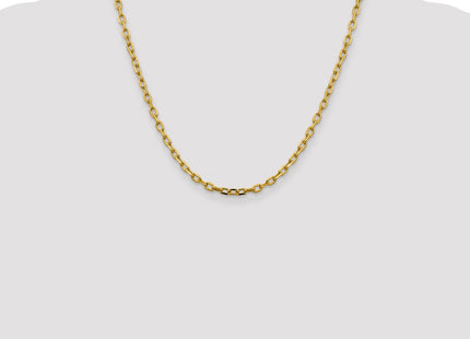 14K Semi-Solid Diamond-cut Open Link Cable with Lobster Clasp Chain (Style BC187-20)