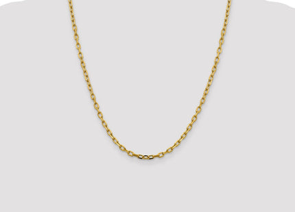 14K Semi-Solid Diamond-cut Open Link Cable with Lobster Clasp Chain (Style BC187-22)