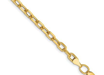 14k Semi-solid D/C Open Link Cable Chain, 7 x 3.7mm
