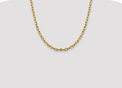 14K Semi-Solid Diamond-cut Open Link Cable with Lobster Clasp Chain (Style BC188-20)