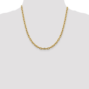 14K Semi-Solid Diamond-cut Open Link Cable with Lobster Clasp Chain (Style BC188-20)