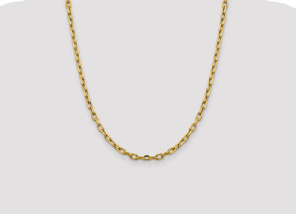 14K Semi-Solid Diamond-cut Open Link Cable with Lobster Clasp Chain (Style BC188-22)
