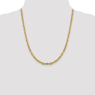 14K Semi-Solid Diamond-cut Open Link Cable with Lobster Clasp Chain (Style BC188-22)