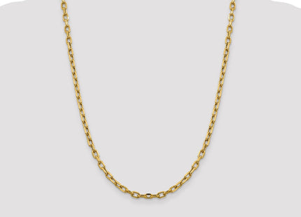 14K Semi-Solid Diamond-cut Open Link Cable with Lobster Clasp Chain (Style BC188-24)