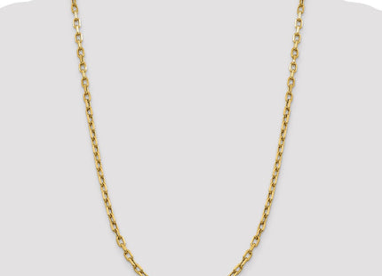 14K Semi-Solid Diamond-cut Open Link Cable with Lobster Clasp Chain (Style BC188-26)
