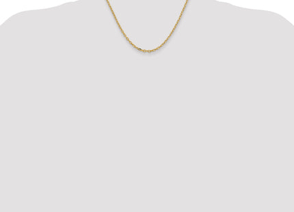 14K Yellow Gold Semi-Solid Diamond-cut Open Link Cable with Lobster Clasp Chain