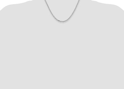 14k White Gold Semi-solid D/C Open Link Cable Chain