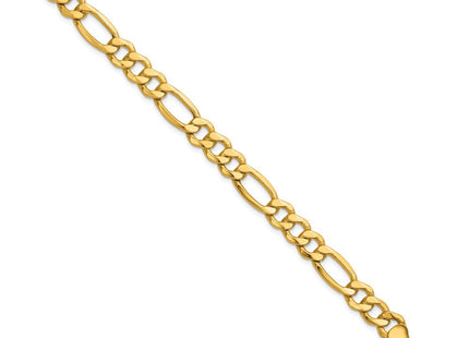 14K Semi-Solid Figaro with Lobster Clasp Bracelet (Style BC190-7)