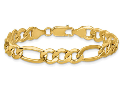 14K Semi-Solid Figaro with Lobster Clasp Bracelet (Style BC190-7)