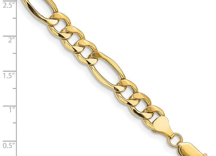 14K Semi-Solid Figaro with Lobster Clasp Bracelet (Style BC190-7)