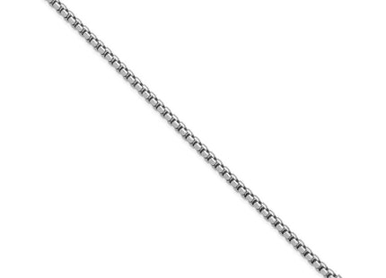 14K White Gold Semi-Solid Round Box with Lobster Clasp Bracelet (Style BC191-7)
