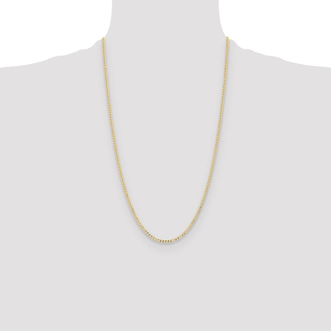 14K Semi-Solid Curb with Lobster Clasp Bracelet, 7 x 2.85mm