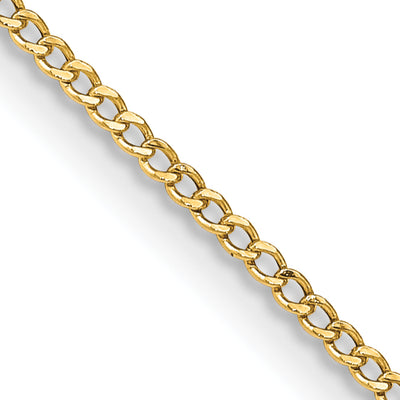14K Semi-Solid Curb Chain, 26 x 1.85mm