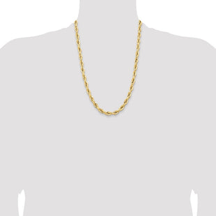 14K Semi Solid Rope with Lobster Clasp Chain (Style BC194-24)