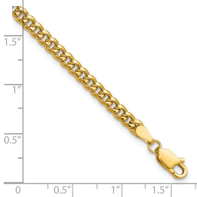 14K Semi-Solid Miami Cuban Chain, 7 x 3.5mm