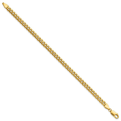 14K Semi-Solid Miami Cuban Chain, 7 x 4.5mm