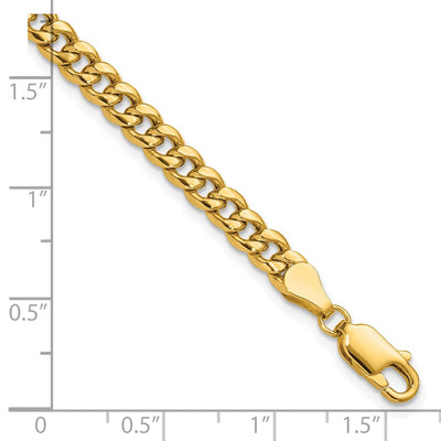 14K Semi-Solid Miami Cuban Chain, 7 x 4.5mm