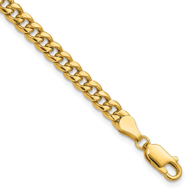 14k Semi-Solid Miami Cuban Chain, 7 x 4.5mm