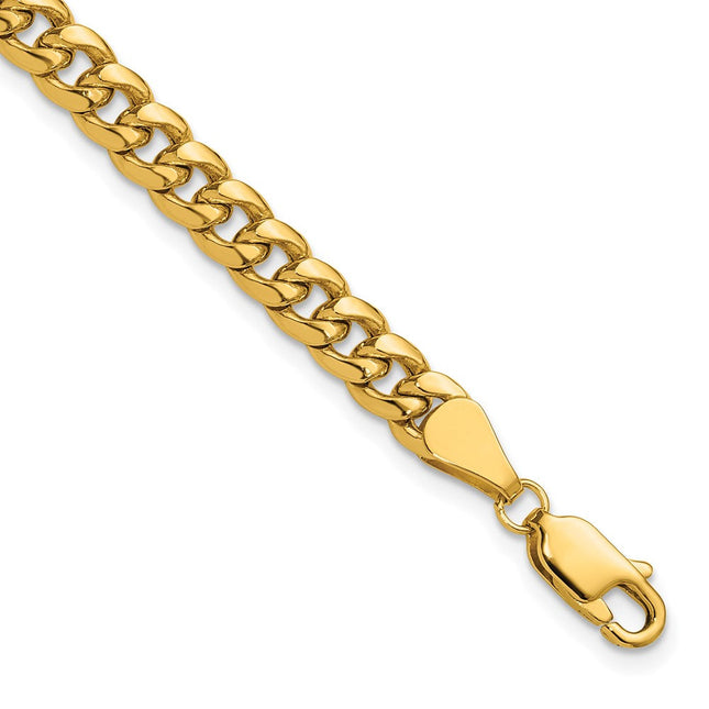 14k Semi-Solid Miami Cuban Chain, 7 x 5.25mm