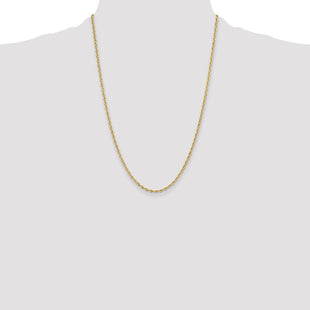 14K Yellow Gold Semi-Solid Rope Chain (Style BC202-24)