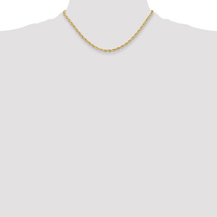 14K Yellow Gold Semi-Solid Rope Chain (Style BC203-16)