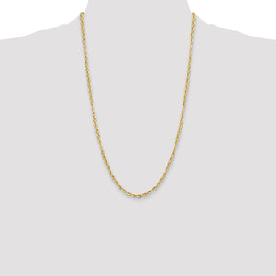 14K Yellow Gold Semi-Solid Rope Chain (Style BC203-26)