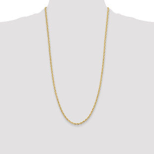 14K Yellow Gold Semi-Solid Rope Chain (Style BC203-28)