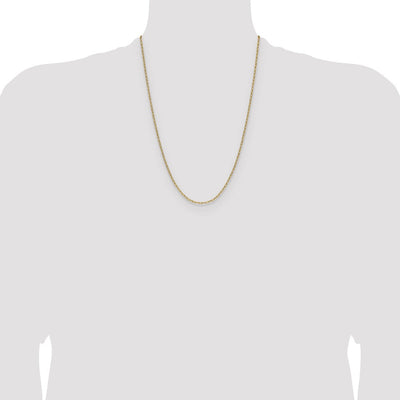 14K Semi-Solid Beveled Paperclip Chain, 7 x 2.2mm