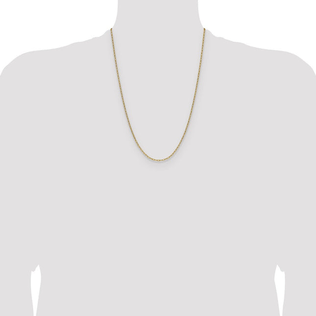 14k Semi-Solid Beveled Paperclip Chain, 7 x 2.2mm