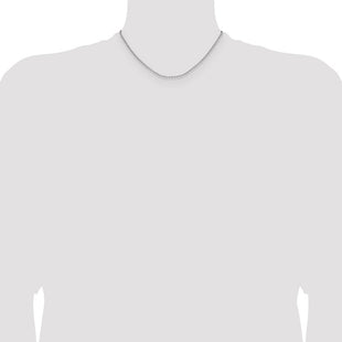 14k White Gold Semi-Solid Beveled Paperclip Chain (Style BC206W-16)