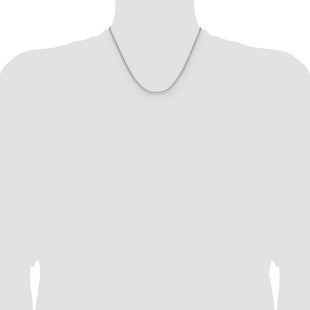 14k White Gold Semi-Solid Beveled Paperclip Chain (Style BC206W-18)