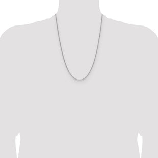 14k White Gold Semi-Solid Beveled Paperclip Chain (Style BC206W-24)