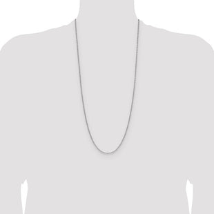 14k White Gold Semi-Solid Beveled Paperclip Chain (Style BC206W-30)