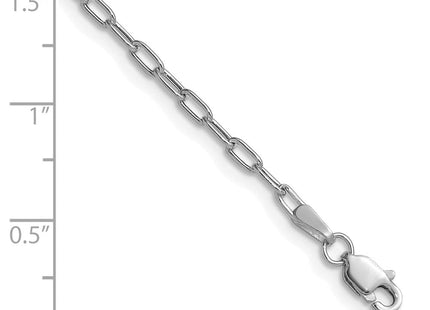 14k White Gold Semi-Solid Beveled Paperclip Chain (Style BC206W-8)