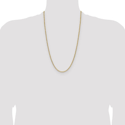 14K Semi-Solid Beveled Paperclip Chain, 7 x 3mm