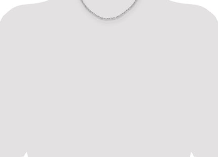 14k White Gold Semi-Solid Beveled Paperclip Chain (Style BC207W-16)
