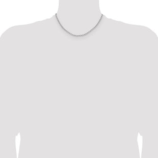 14k White Gold Semi-Solid Beveled Paperclip Chain (Style BC207W-16)