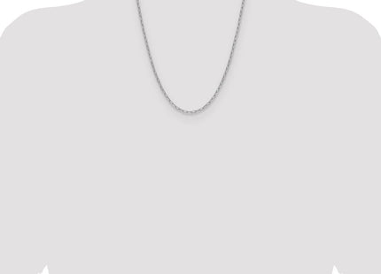 14k White Gold Semi-Solid Beveled Paperclip Chain (Style BC207W-22)