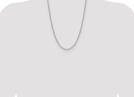 14k White Gold Semi-Solid Beveled Paperclip Chain (Style BC207W-24)