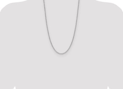 14k White Gold Semi-Solid Beveled Paperclip Chain (Style BC207W-26)