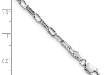 14k White Gold Semi-Solid Beveled Paperclip Chain (Style BC207W-8)