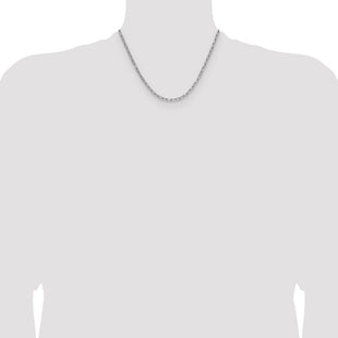 14k White Gold Semi-Solid Beveled Paperclip Chain (Style BC208W-18)